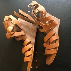 Steve Madden Brown Leather Wedges 6.5
